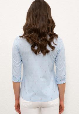 Kadın Mavi Gömlek Uzunkol - 50235177009