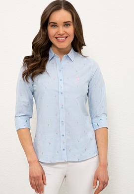 Kadın Mavi Gömlek Uzunkol - 50235177009
