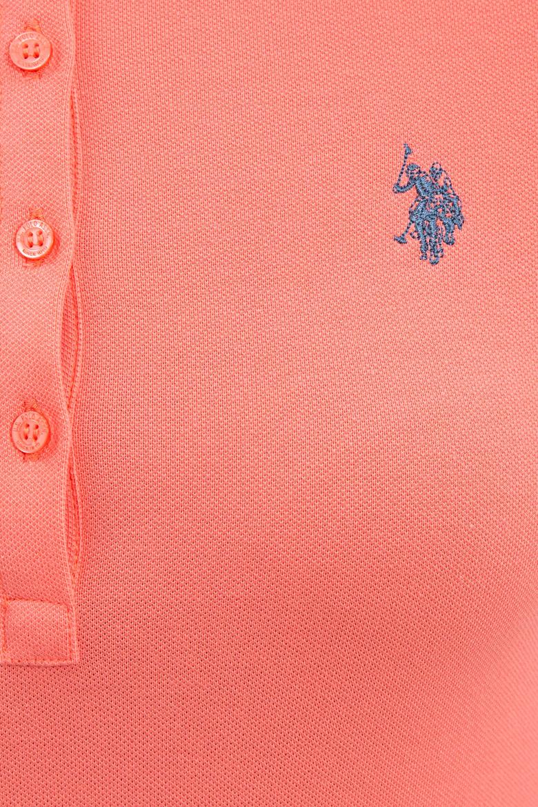 Kadın Nar Çiçeği Basic Polo Yaka Tişört - 50234714056