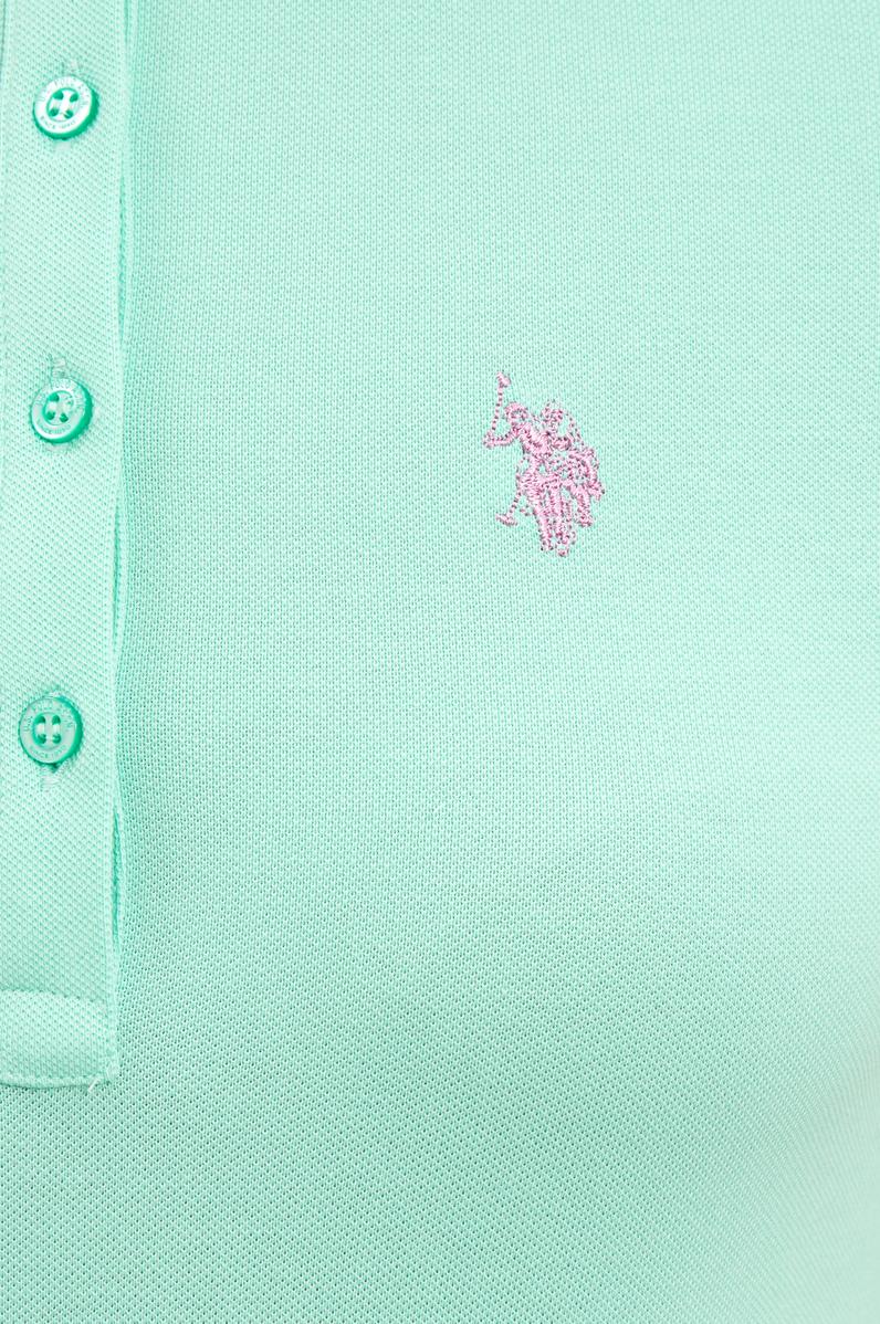 Kadın Mint Basic Polo Yaka Tişört