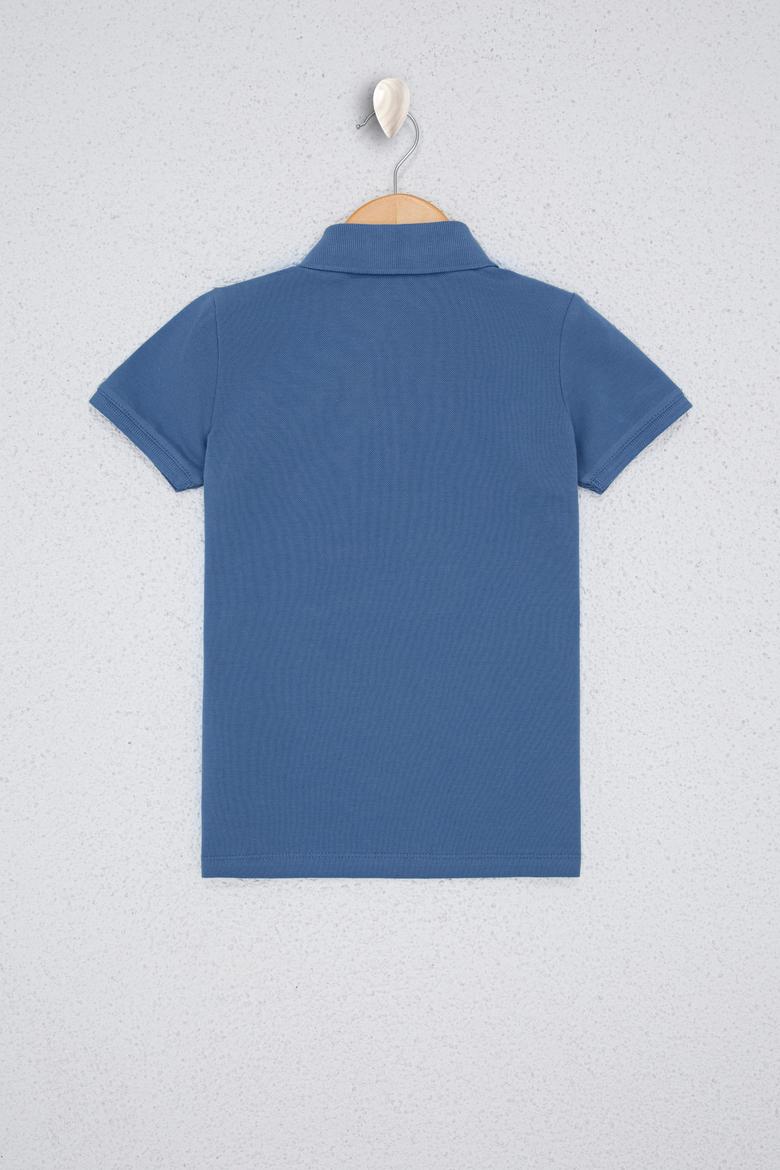Erkek Çocuk İndigo Polo Yaka Tişört - 50232279163