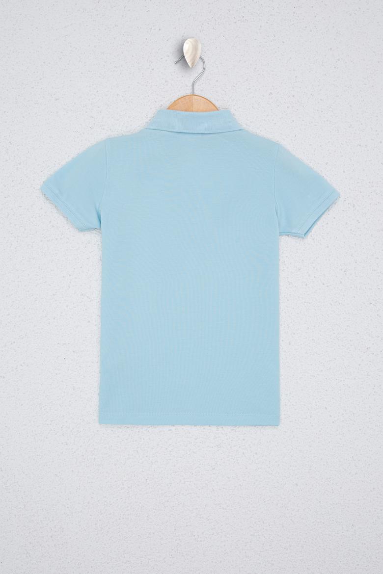 Erkek Çocuk Mavi Polo Yaka Tişört - 50232279203