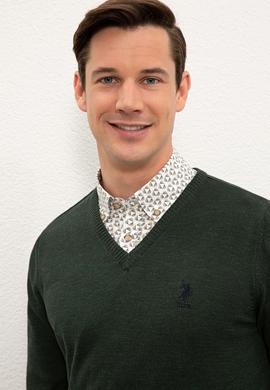 Erkek Koyu Yeşil Kazak - 50223888036