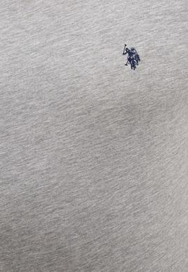 Erkek Gri Melanj Bisiklet Yaka T-Shirt Basic - 50232295030