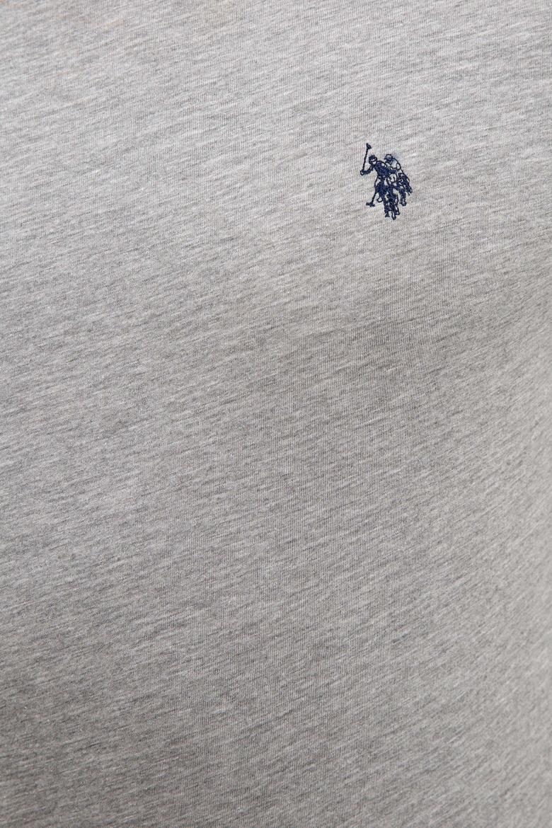 Erkek Gri Melanj Bisiklet Yaka T-Shirt Basic - 50232295030