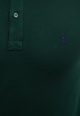 Erkek Koyu Yeşil Polo Yaka Basic T-Shirt - 50232303298