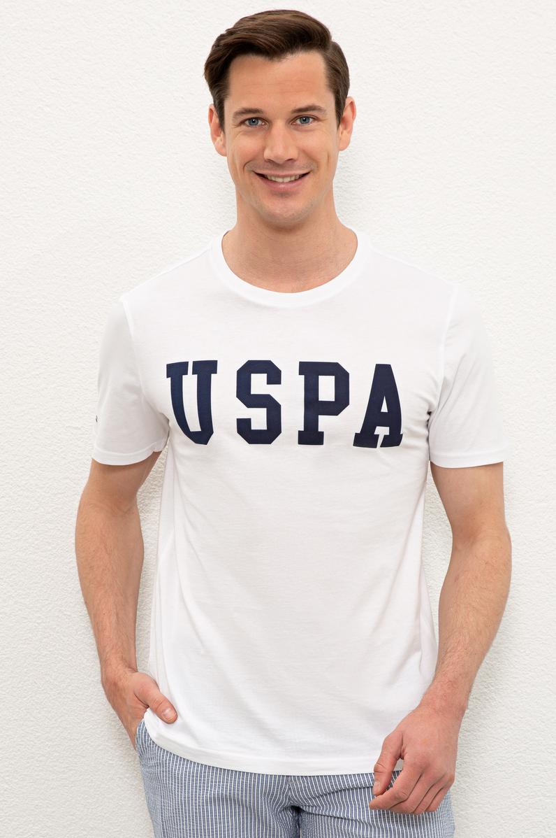 Erkek Beyaz Basic Bisiklet Yaka Tişört