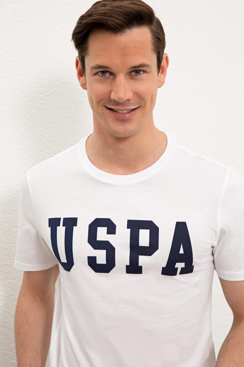 Erkek Beyaz Basic Bisiklet Yaka Tişört - 50232300007