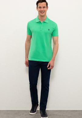 Erkek Elma Yeşili Basic Polo Yaka Tişört - 50232303230