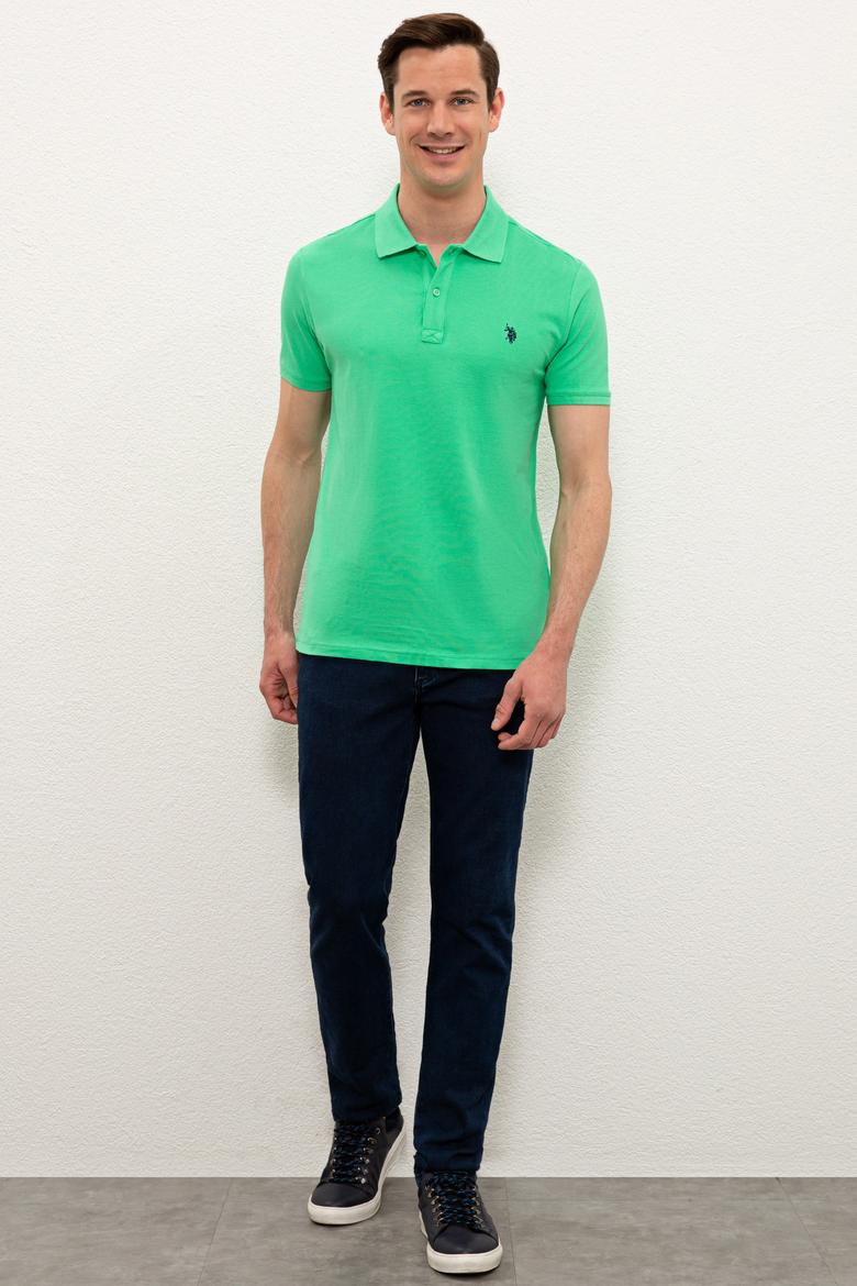 Erkek Elma Yeşili Basic Polo Yaka Tişört - 50232303230