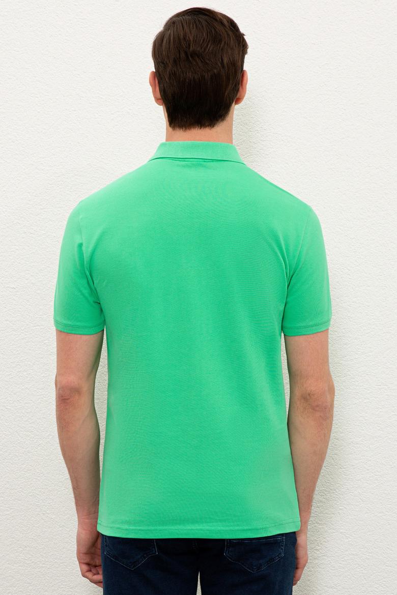 Erkek Elma Yeşili Basic Polo Yaka Tişört - 50232303230
