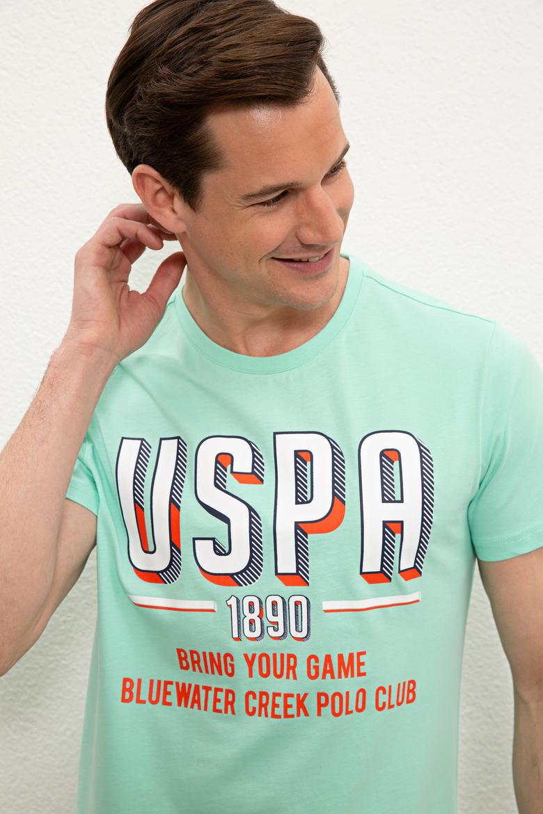 Erkek Mint Yeşili Bisiklet Yaka T-Shirt - 50238042016