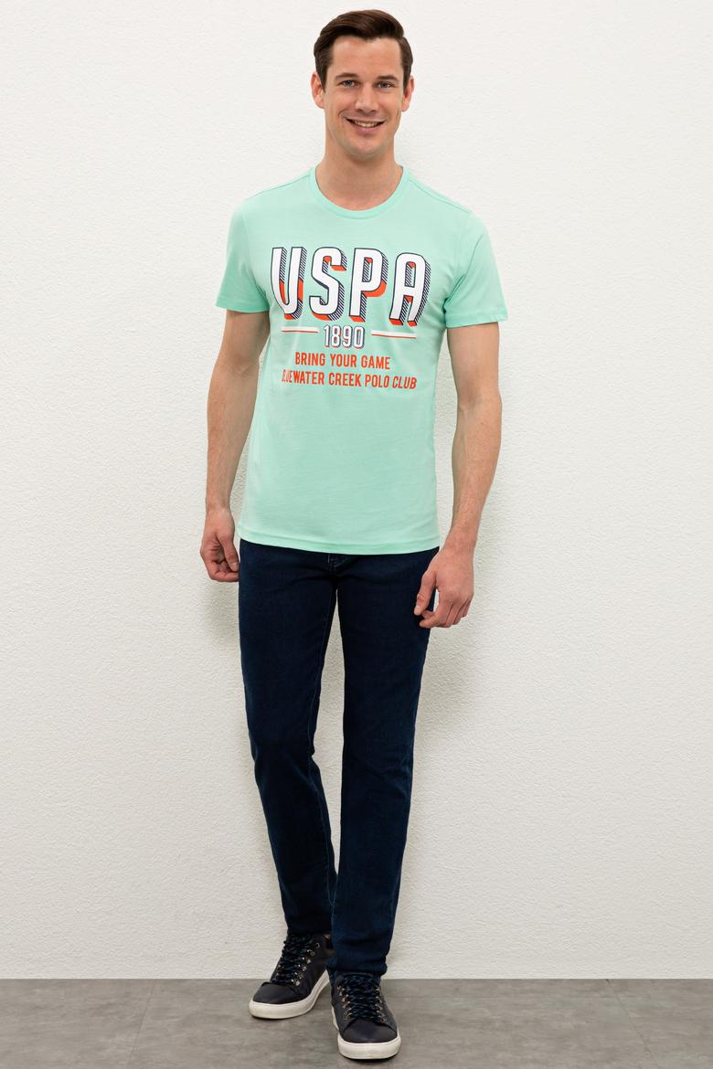 Erkek Mint Yeşili Bisiklet Yaka T-Shirt - 50238042016