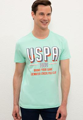 Erkek Mint Yeşili Bisiklet Yaka T-Shirt - 50238042016