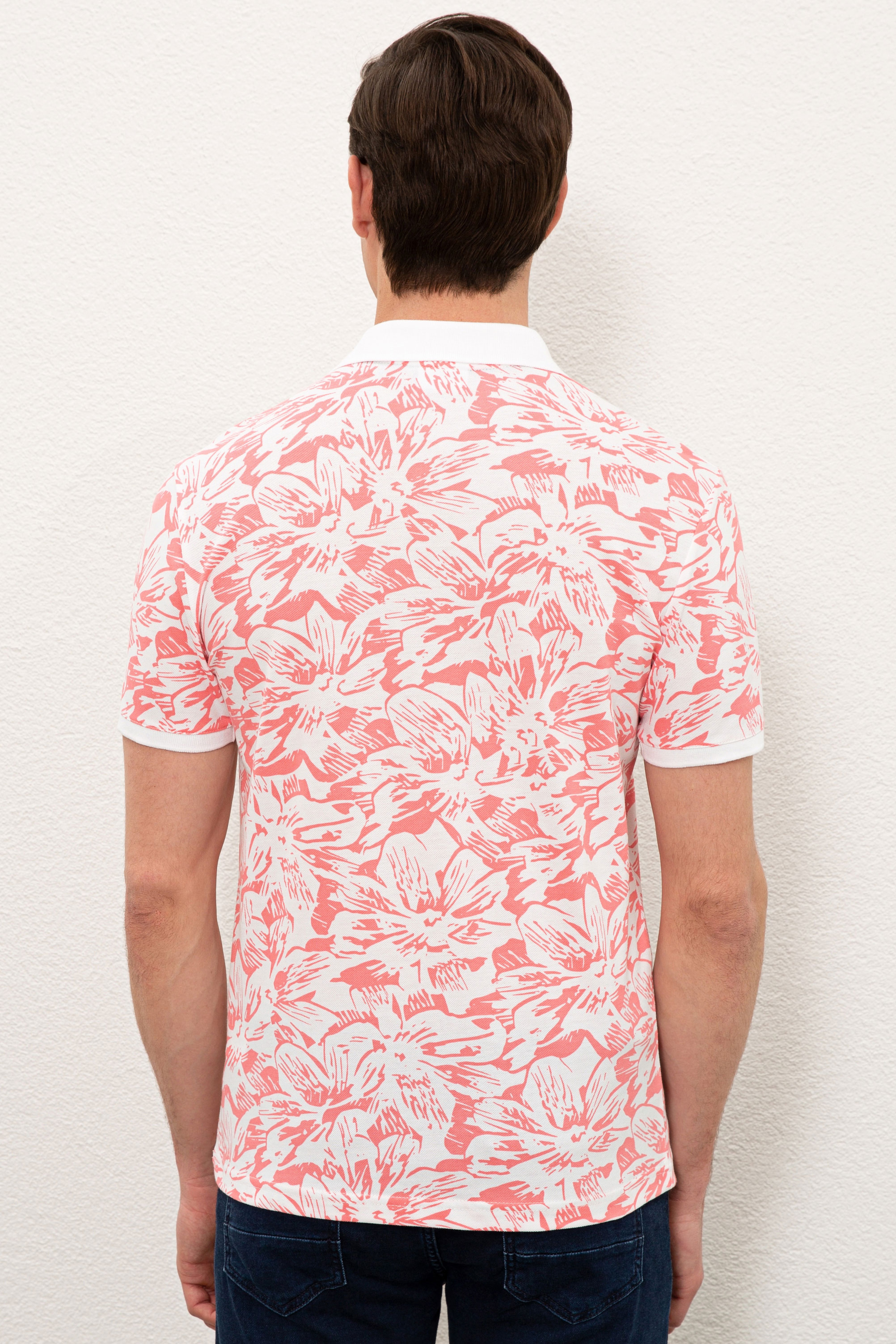 Erkek Nar Çiçeği Polo Yaka T-Shirt - Image 3