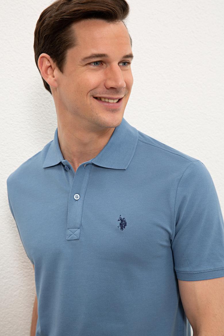 Erkek İndigo Basic Polo Yaka Tişört - 50232303120