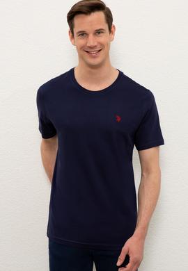 Erkek Lacivert Basic Bisiklet Yaka Tişört - 50232295034