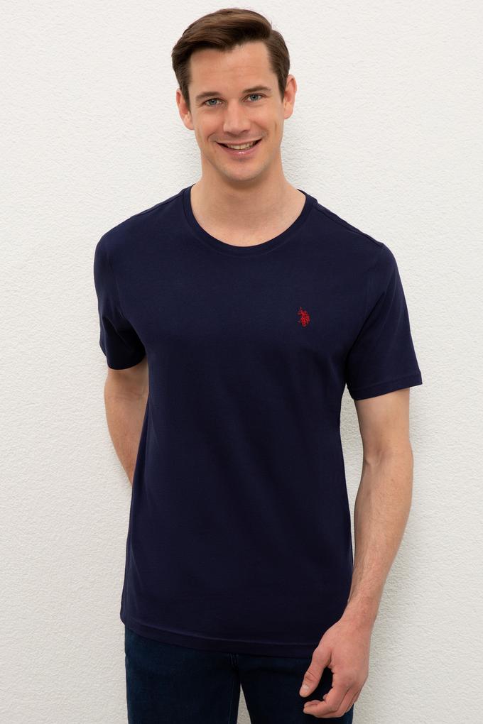 Erkek Lacivert Basic Bisiklet Yaka Tişört