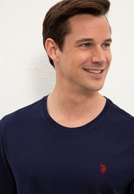 Erkek Lacivert Basic Bisiklet Yaka Tişört - 50232295034