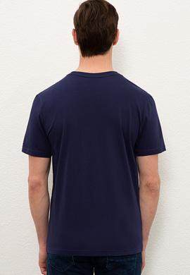Erkek Lacivert Basic Tişört - 50232300017