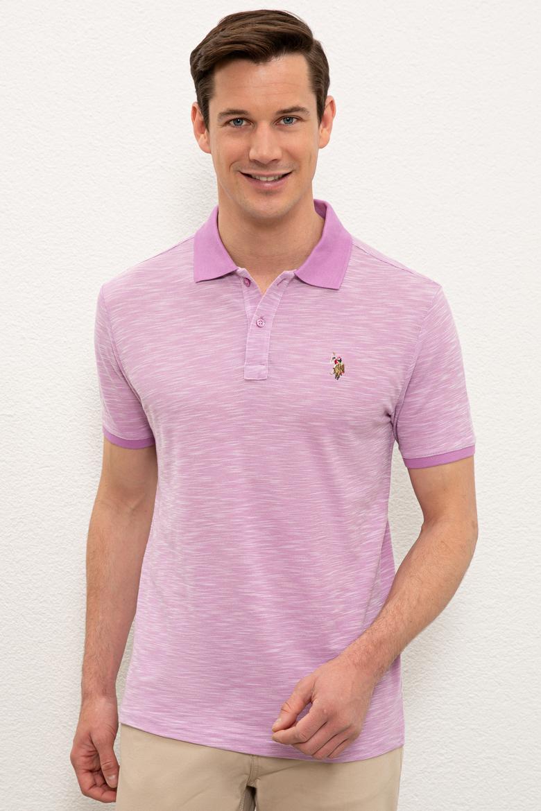 Erkek Polo Yaka Eflatun T-Shirt