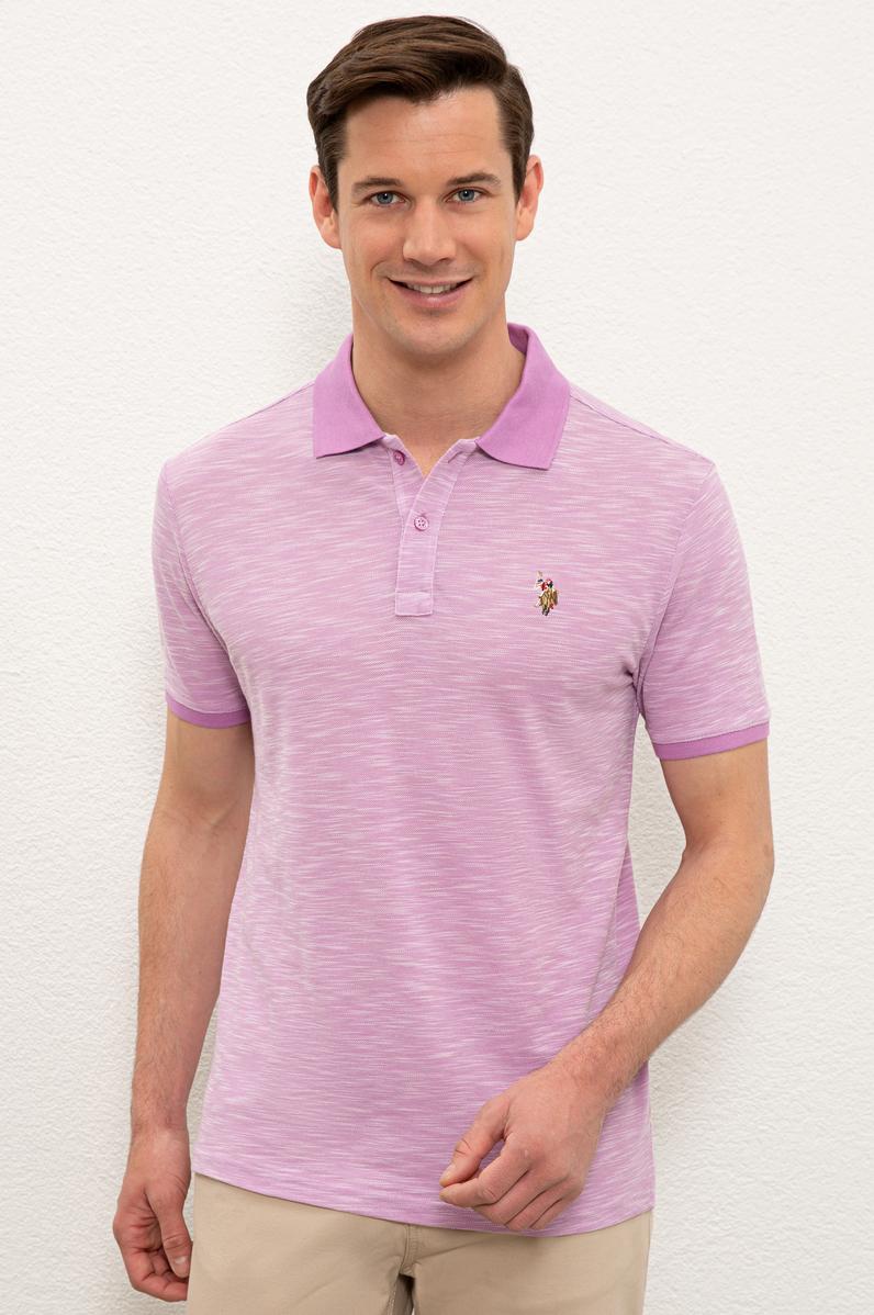 Erkek Polo Yaka Eflatun T-Shirt