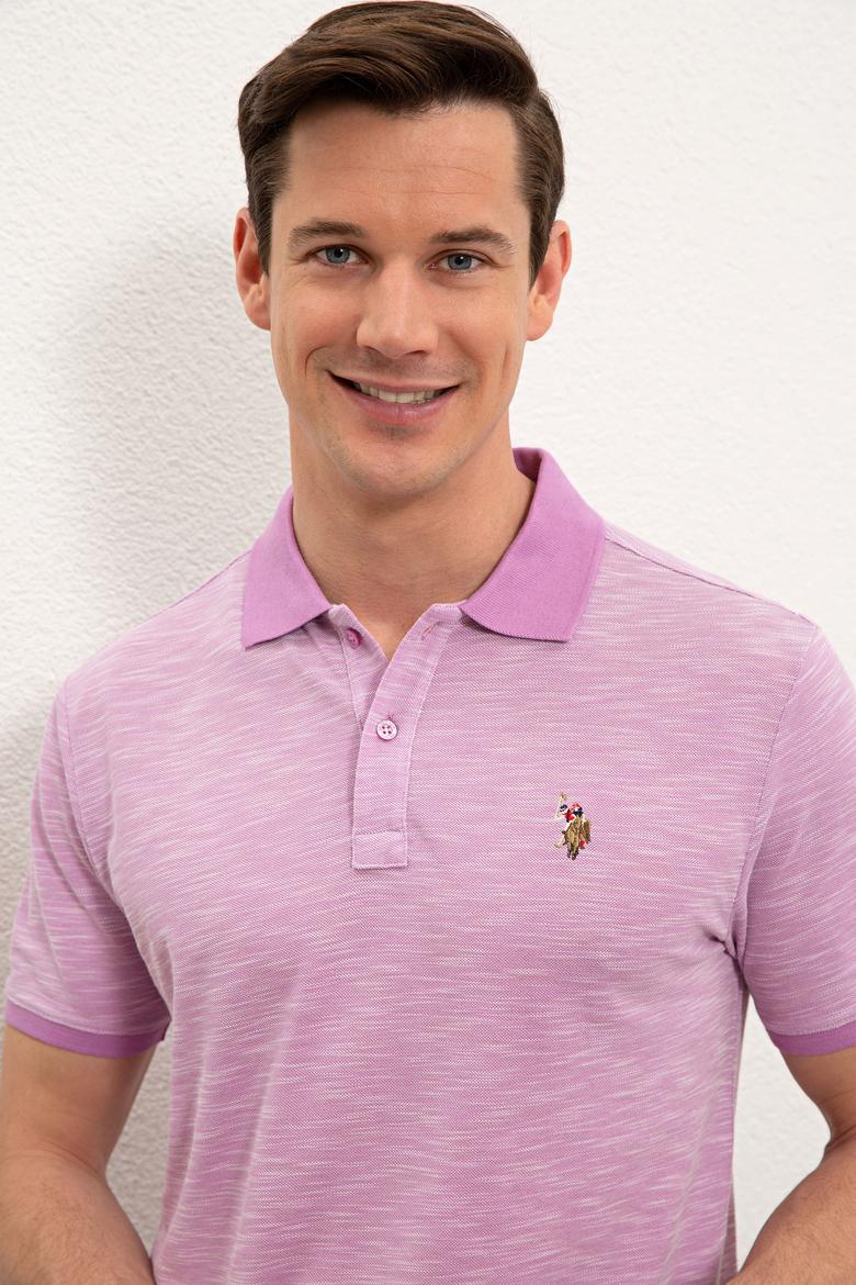 Erkek Polo Yaka Eflatun T-Shirt - 50235394057