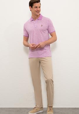 Erkek Polo Yaka Eflatun T-Shirt - 50235394057