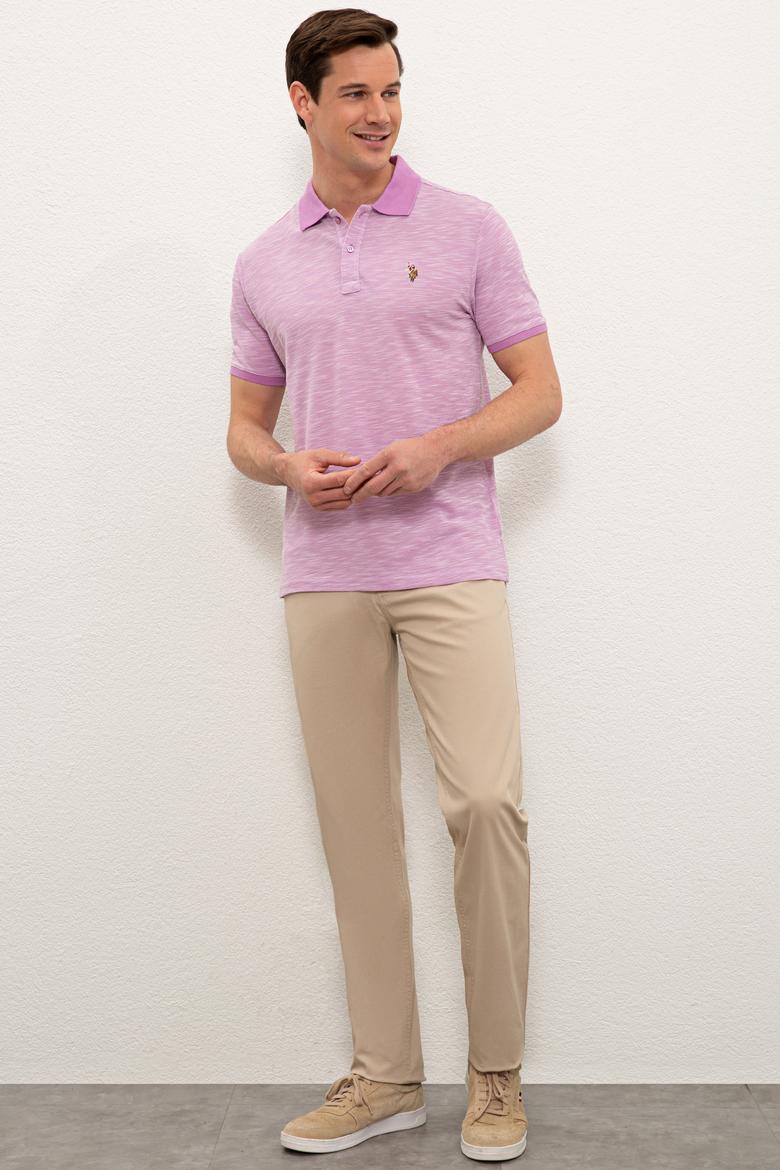 Erkek Polo Yaka Eflatun T-Shirt - 50235394057