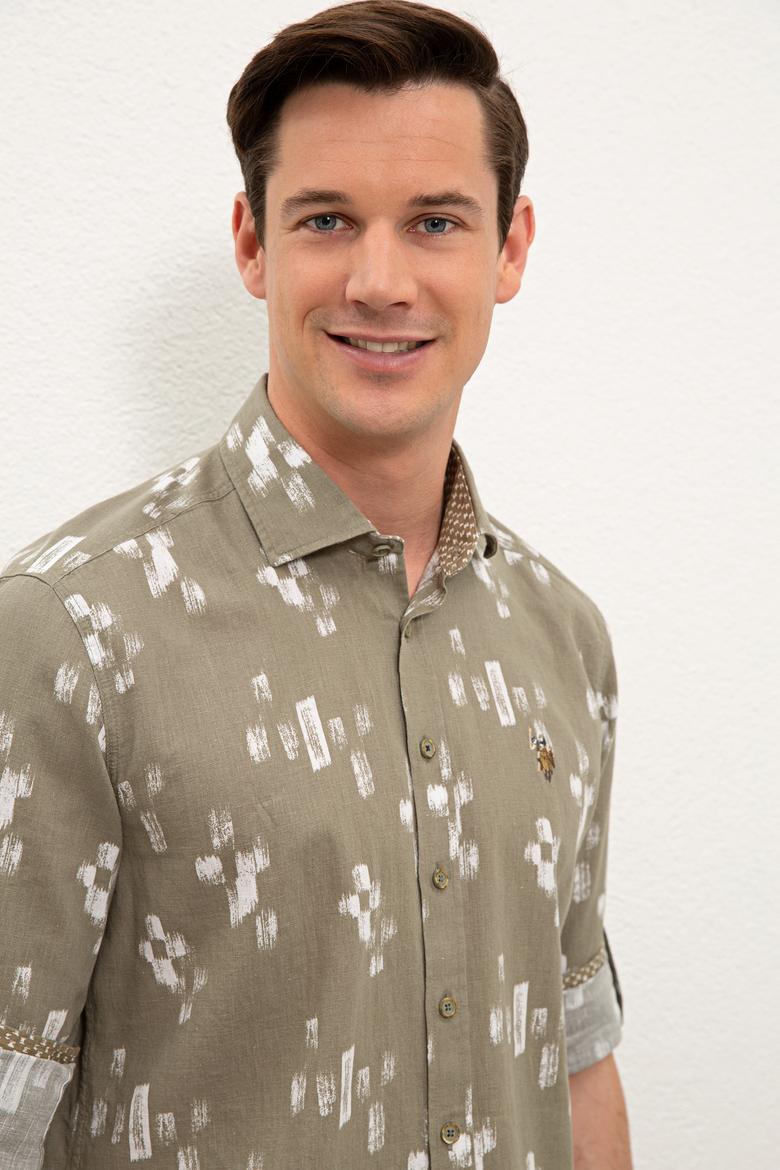 Erkek Haki Uzun Kollu Gömlek - 50234859003