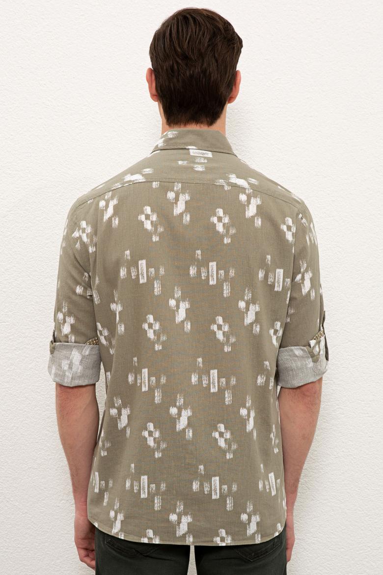 Erkek Haki Uzun Kollu Gömlek - 50234859003