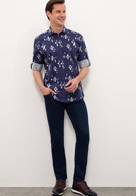 Erkek Lacivert Uzun Kollu Gömlek - 50234859013