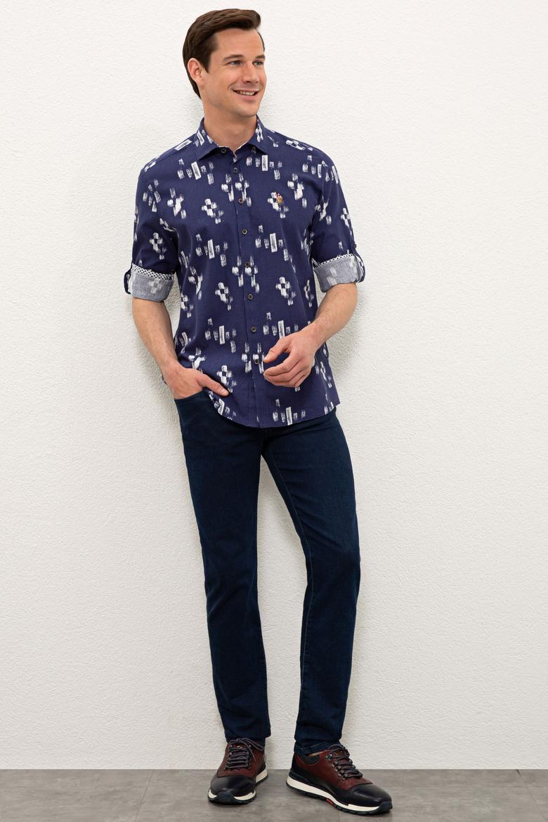 Erkek Lacivert Uzun Kollu Gömlek - 50234859013