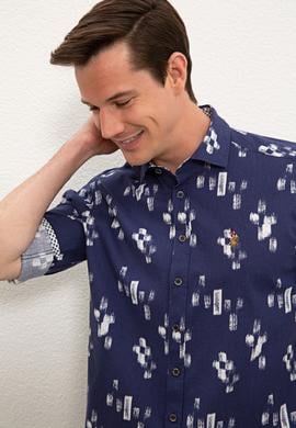 Erkek Lacivert Uzun Kollu Gömlek - 50234859013