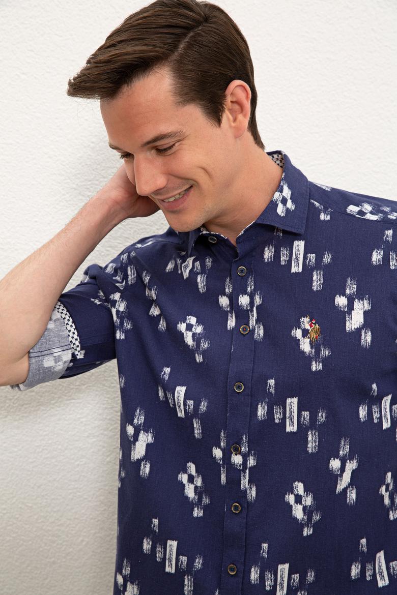 Erkek Lacivert Uzun Kollu Gömlek - 50234859013