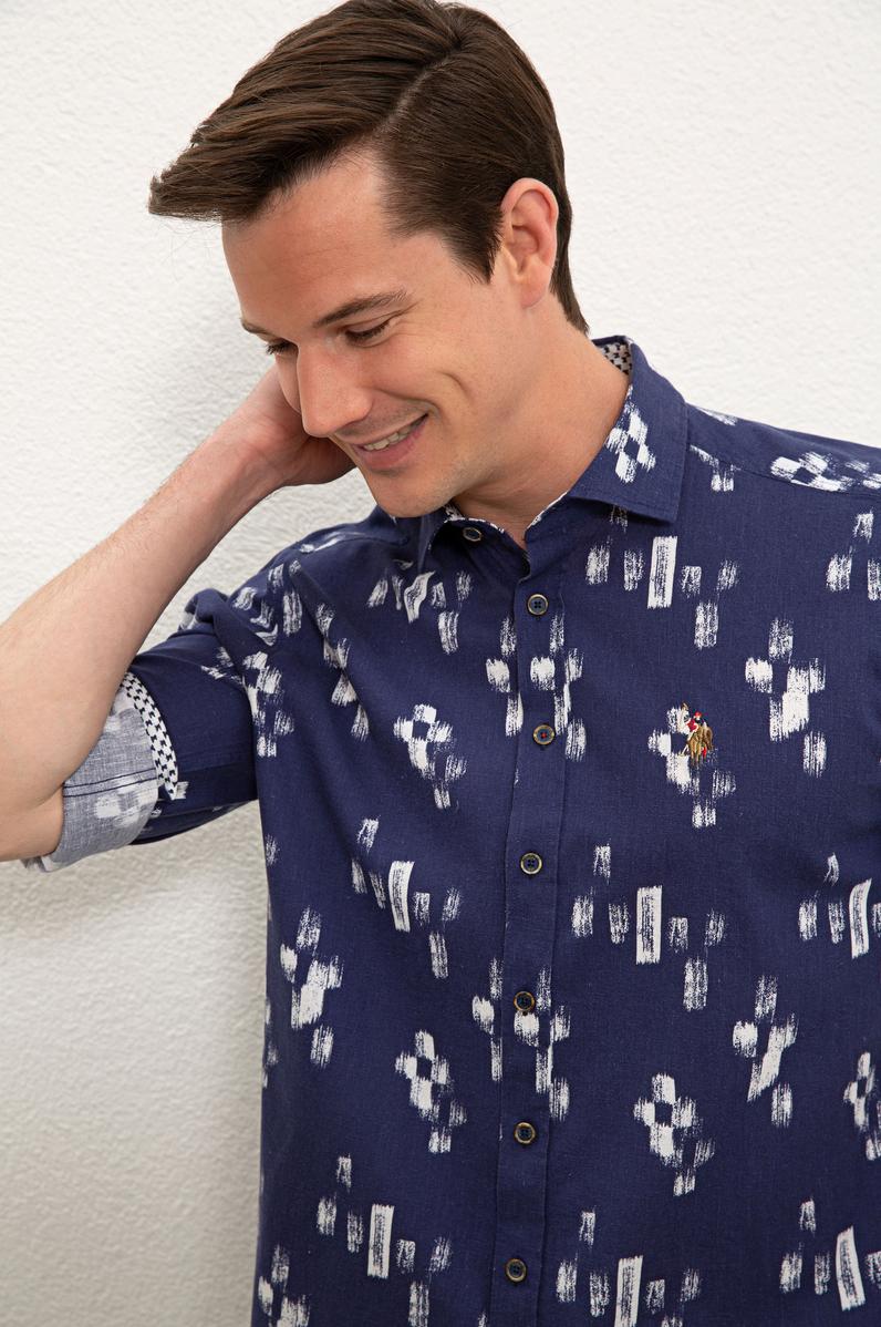 Erkek Lacivert Uzun Kollu Gömlek