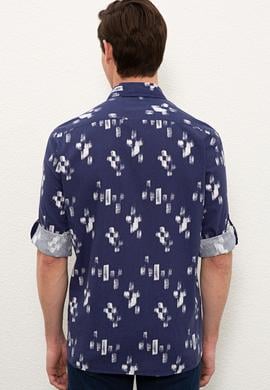 Erkek Lacivert Uzun Kollu Gömlek - 50234859013