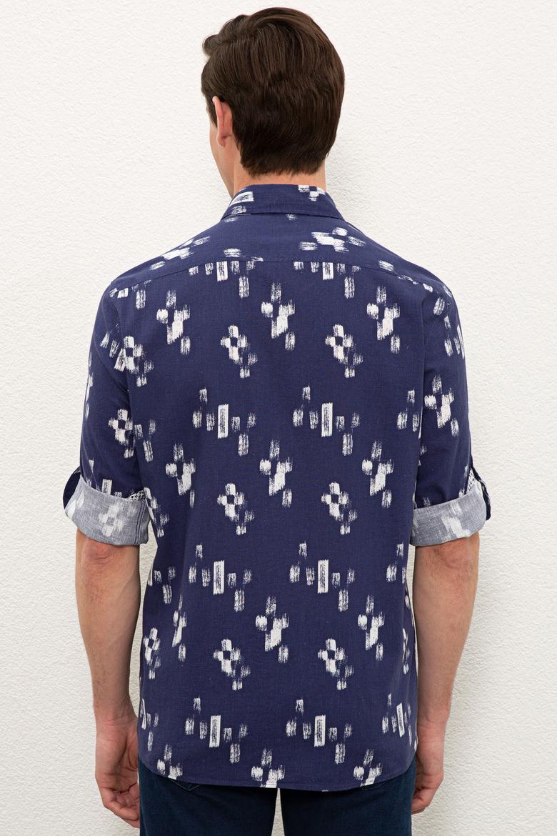 Erkek Lacivert Uzun Kollu Gömlek - 50234859013