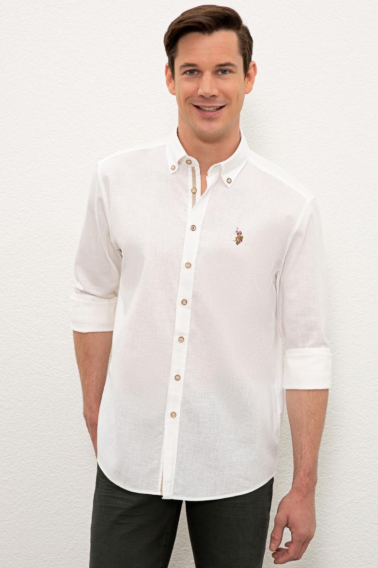 Erkek Beyaz Gömlek Uzunkol
