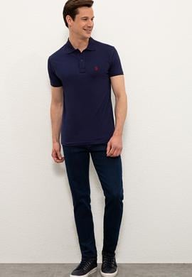 Erkek Lacivert Basic Polo Yaka Tişört - 50232303080