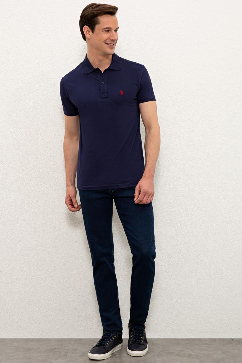 Erkek Lacivert Basic Polo Yaka Tişört - 50232303080