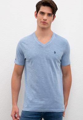 Erkek İndigo Basic Tişört - 50220581016