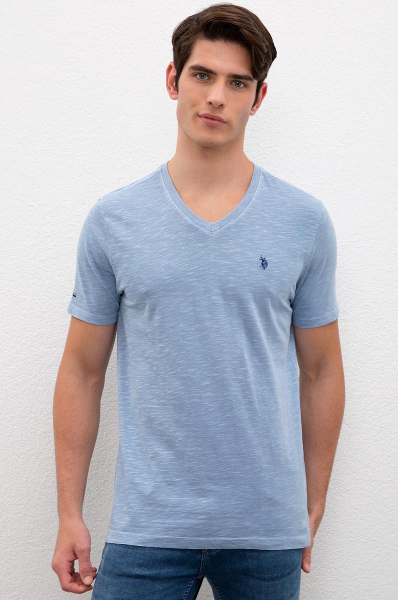 Erkek İndigo Basic Tişört