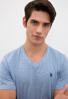 Erkek İndigo Basic Tişört - 50220581016