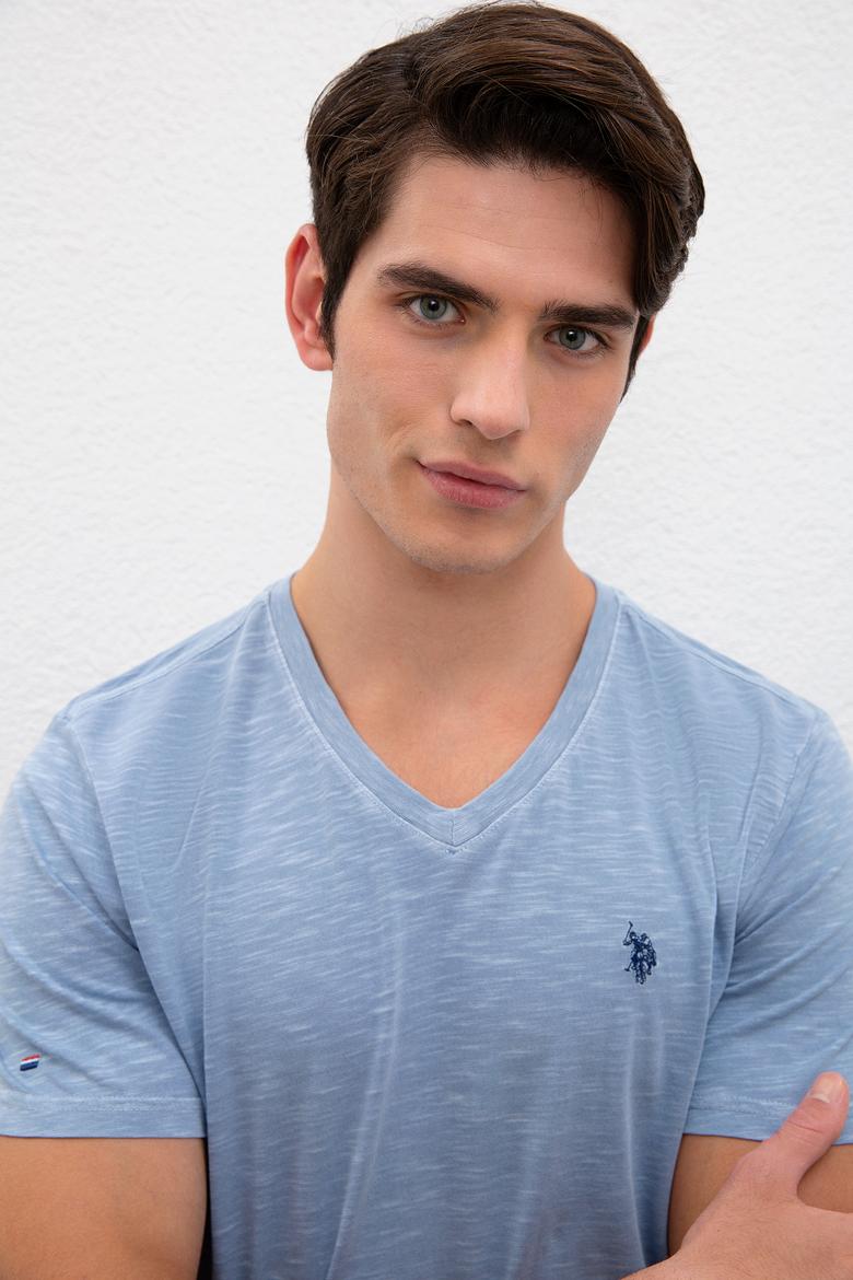 Erkek İndigo Basic Tişört - 50220581016