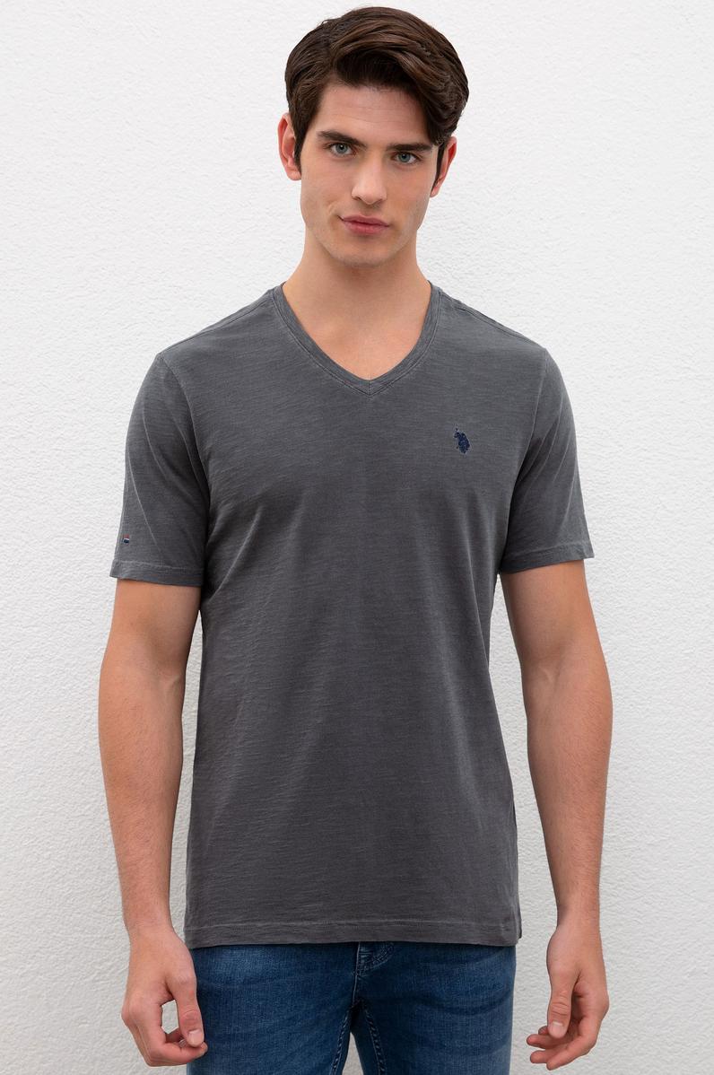 Erkek Antrasit Basic Tişört