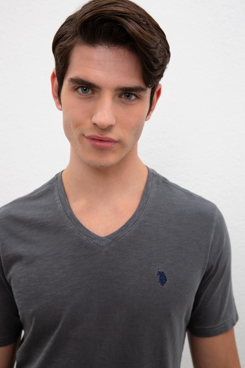 Erkek Antrasit Basic Tişört - 50220581074