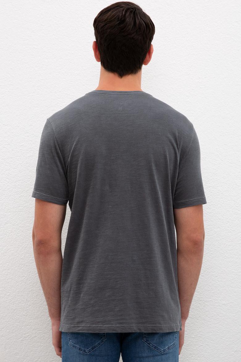 Erkek Antrasit Basic Tişört - 50220581074