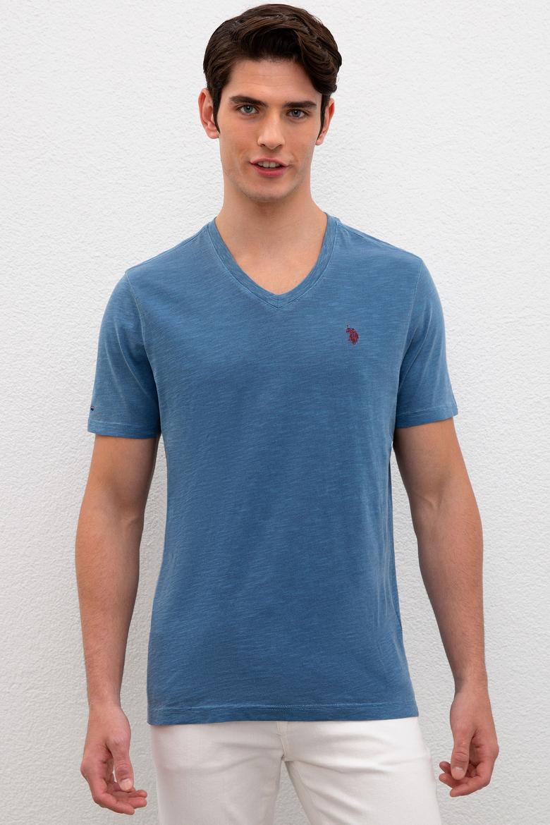 Erkek Açık Lacivert Basic Tişört