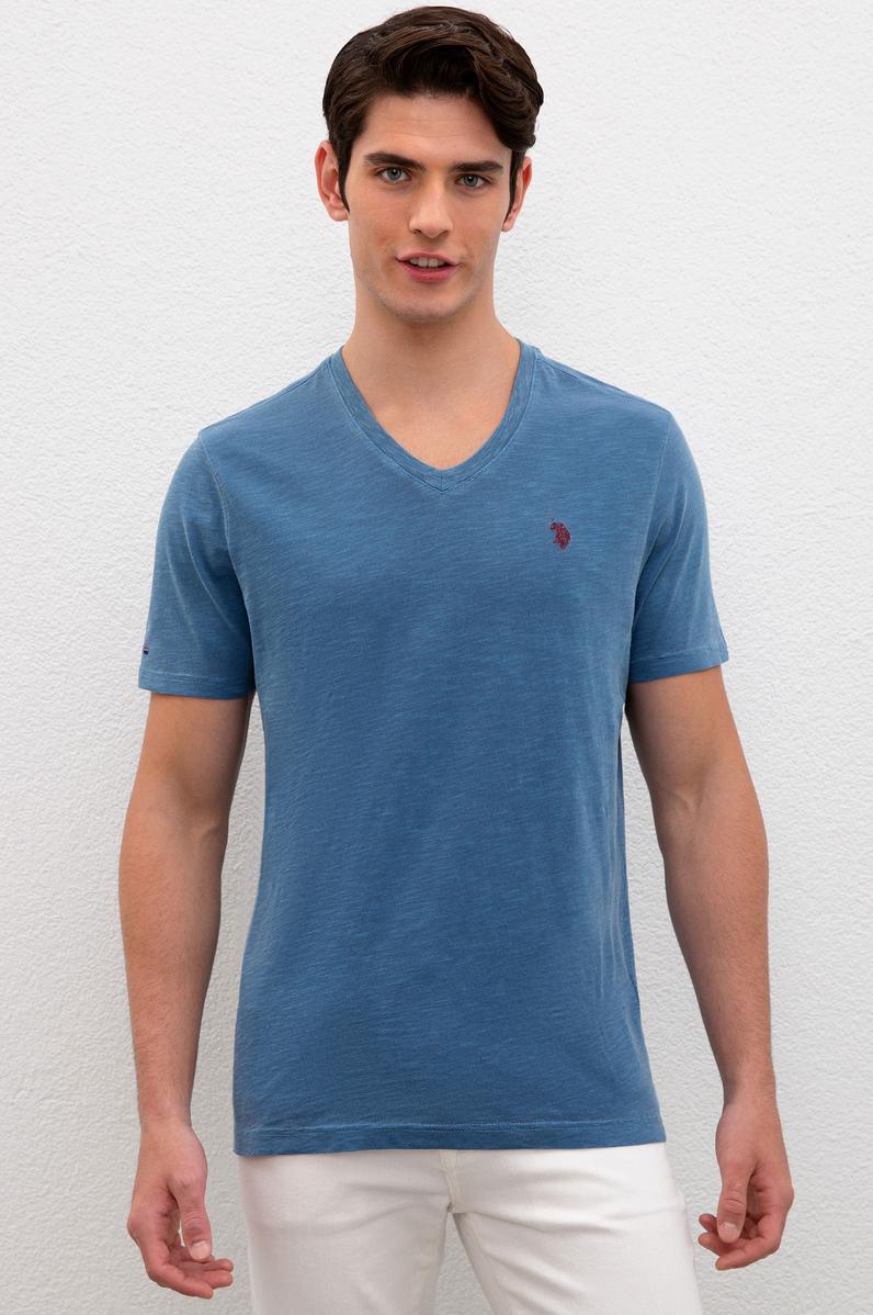 Erkek Açık Lacivert Basic Tişört